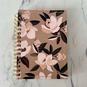 Floral Spiral Notebook with Gold Accents Approx 250 Pages